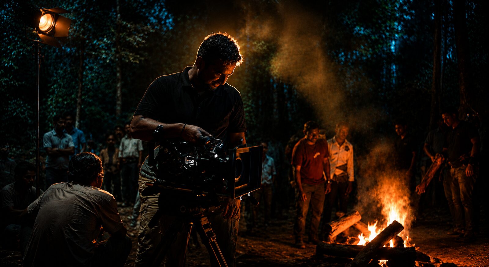 Arun Chalil , Indian cinematographer and Director of Photography from Kerala on a cinematic film set